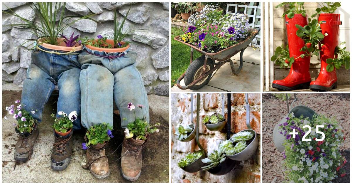 30 DIY Creative Garden Art Planter Ideas To Beautify Your Outdoor Oasis ...
